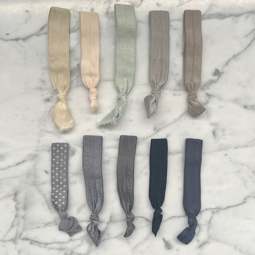 Set of 10 fabric hair ties